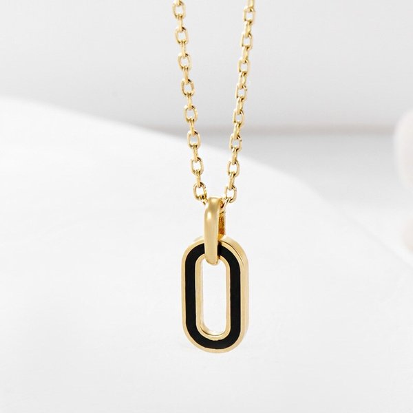 [비앤비골드] 14K 블랙 에나멜 오벌 펜던트 JAP41862