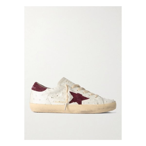 슈퍼스타 디스트레스 타조 스웨이드 스니커즈 화이트 1647597349145570