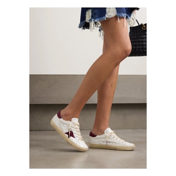 슈퍼스타 디스트레스 타조 스웨이드 스니커즈 화이트 1647597349145570