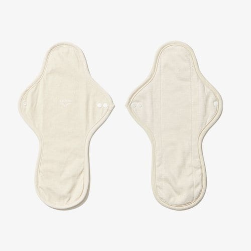 싸이클린 생리 흡수 방수 면생리대 대형 앞면 뒷면 제품 디테일 컷