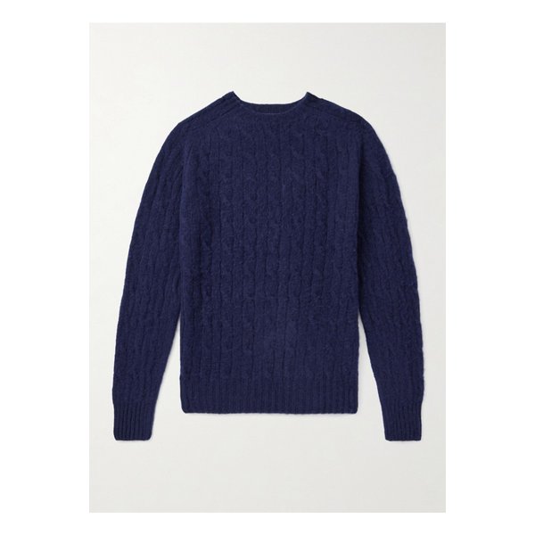 드레익스 케이블 니트 브러시드 셰틀랜드 울 스웨터 46376663162912279