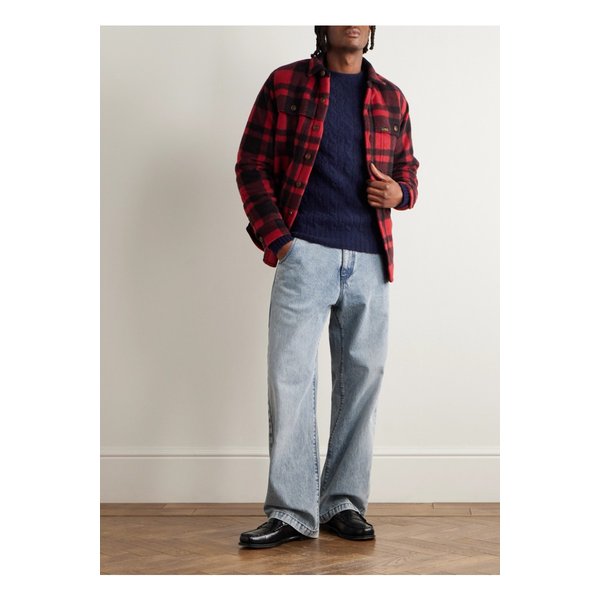 드레익스 케이블 니트 브러시드 셰틀랜드 울 스웨터 46376663162912279