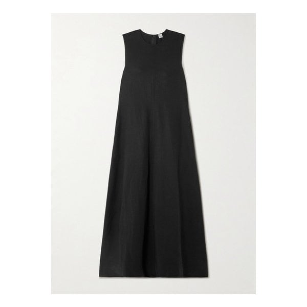 리오셀 리넨 혼방 미디 드레스 블랙 46376663162852667