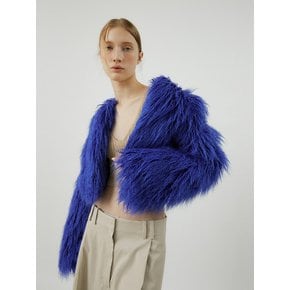 [리퍼브] GLORY SHORT crop fur jacket [royal blue]