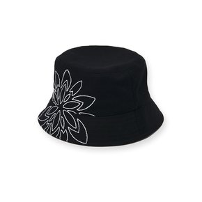 LOTUS EMBROIDERY BUCKET HAT_BK