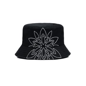 LOTUS EMBROIDERY BUCKET HAT_BK