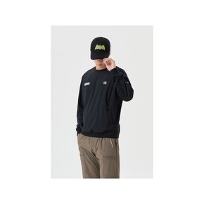 (M)(GOLDEN BEAR X BATMAN) 메쉬 배색 우븐 스웻 셔츠 G4TAW25011BKX