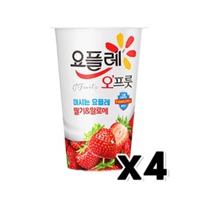 빙그레 요플레 오프룻 딸기&알로에 마시는요거트 180ml x 4개