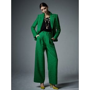 GREEN TWEED PANTS