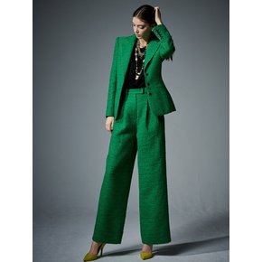 GREEN TWEED PANTS