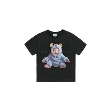 아크메드라비 KIDS BABY FACE MONSTER BABY SHORT SLEEVE T-SHIRT 키즈반팔 몬스터베이비 블랙