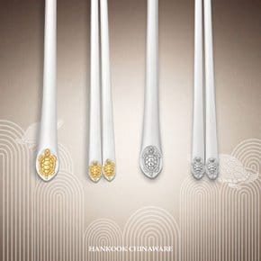 한국도자기 금부 장수거북 은수저 2벌세트(은99%/1벌 112.5g)+외국인선물/혼수비단보자기포장