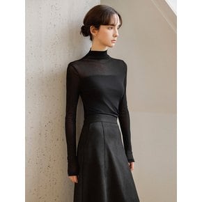 시어 텐션 하이넥 블라우스_3color