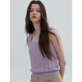 [정상가99,000원] Linen Cotton Crochet Sleeveless  Lavender (WE3451C82T)