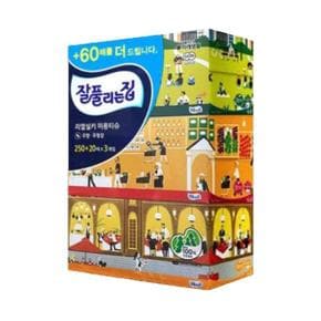 잘풀리는집 리얼실키 미용티슈 각티슈 250매+20매 3입