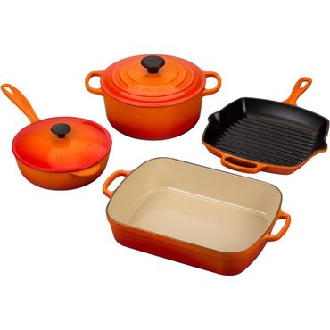  일본 르쿠르제 후라이팬0108 Le Creuset 에나멜 주철 조리도구 세트 육점 프레임 1677231