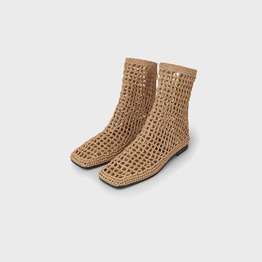 EENK Fishnet Boots - Beige