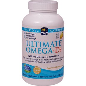 [해외직구] 노르딕내추럴스  얼티밋  Omega  D3  레몬  1000mg  120  소프트젤