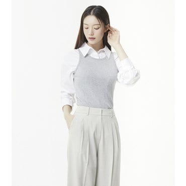 플라스틱아일랜드 [BEIGE]솔리드 민소매 탑 (PR7CT361)