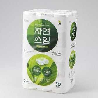  자연쓰임 화장지 천연펄프 3겹 27m x30롤