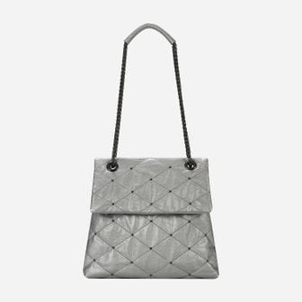 KWANI Lozenge Studded Bag Small Silver