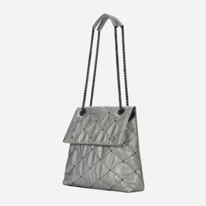 Lozenge Studded Bag Small Silver