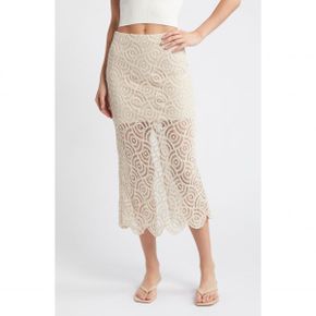 5095725 MANGO Jamie Cotton Blend Lace Column Skirt