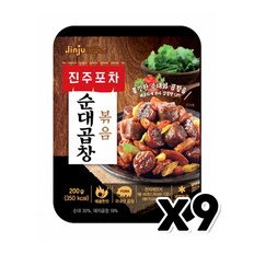 진주포차 순대곱창볶음 간편술안주 200g x 9개