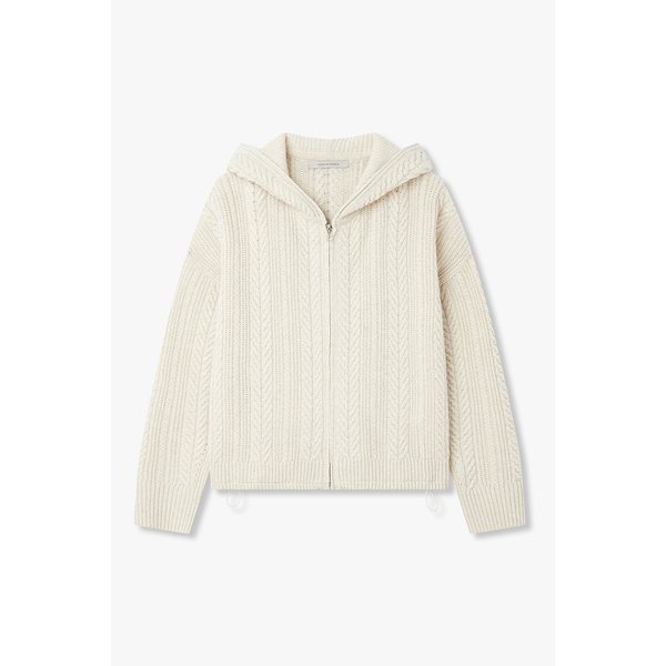 케이블 디테일 후드 집업 가디건 7126150501108