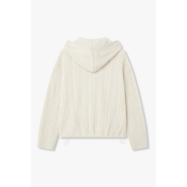 케이블 디테일 후드 집업 가디건 7126150501108