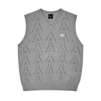 아크메드라비 A LOGO PUNCHING KNIT VEST GREY - A로고 펀칭 니트 베스트