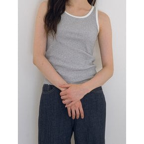 Coloration Sleeveless Top - Gray