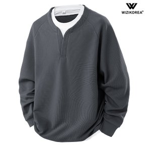 남성 여름 남성 와플 레이어드 긴팔 티셔츠 봄 가을 오버핏 긴팔티 WI071T
