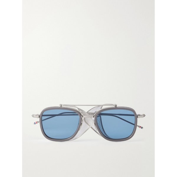 렉탱귤러 골드톤 티타늄 선글라스 46376663163121219