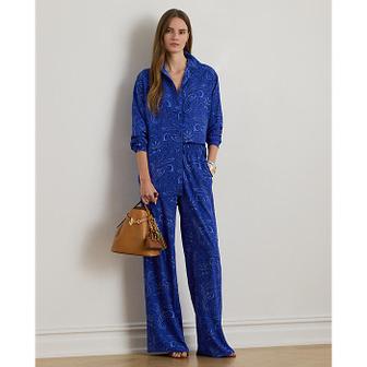 로렌 랄프 로렌 페이즐리 크레이프 와이드 레그 팬츠(WMLRPNTSBV20325400)