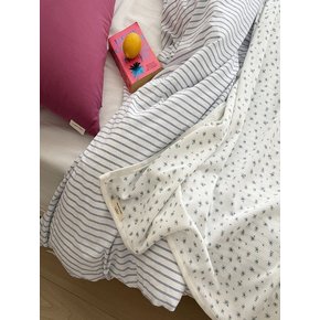 헤더 플라워 면 100% 와플 블랭킷