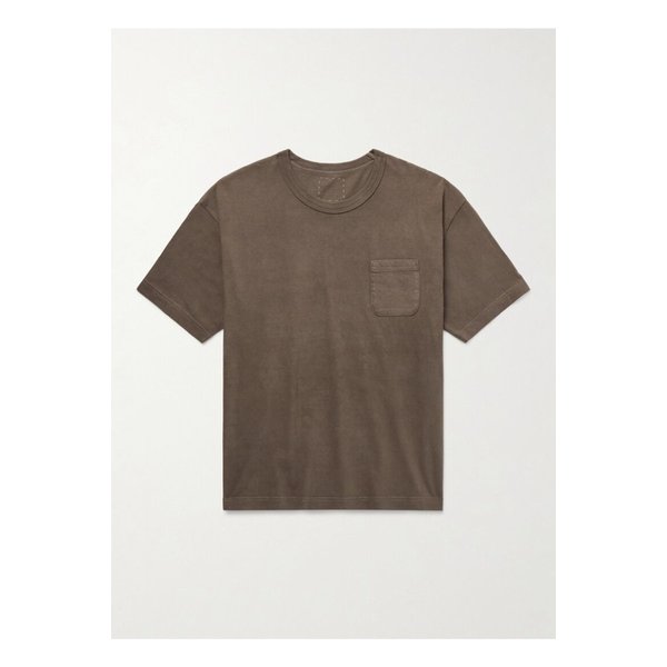 점보 가먼트 다이 코튼 저지 티셔츠 브라운 1647597351041744