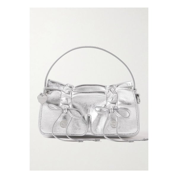 멀티포켓 마이크로 메탈릭 가죽 숄더 백 실버 46376663162899048