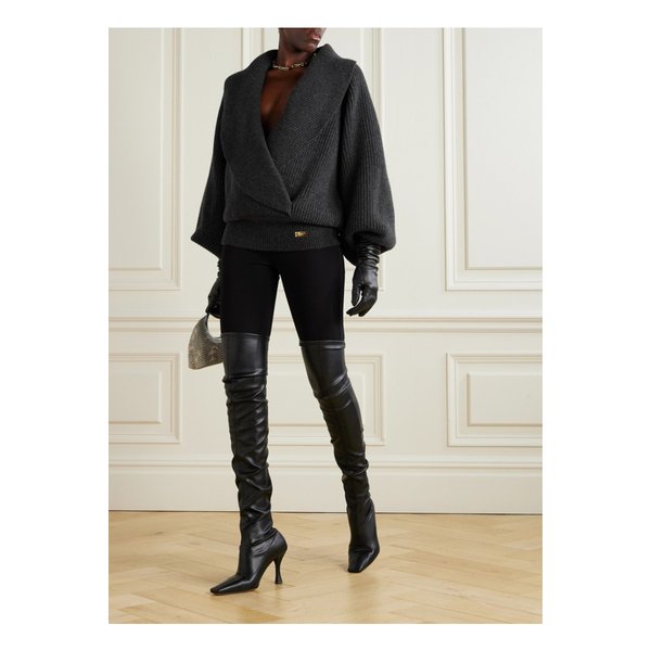 랩 이펙트 골지 울 스웨터 다크 그레이 46376663162910920