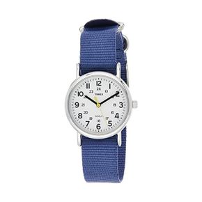 독일 타이맥스 여자 시계 Timex Weekender 31 mm Womens Silver Case Blue Fabric 스트랩 워치 T