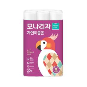 모나리자 두루마리휴지 자연이좋은 3겹 30M 30롤 1개 천연펄프 화장지 휴지