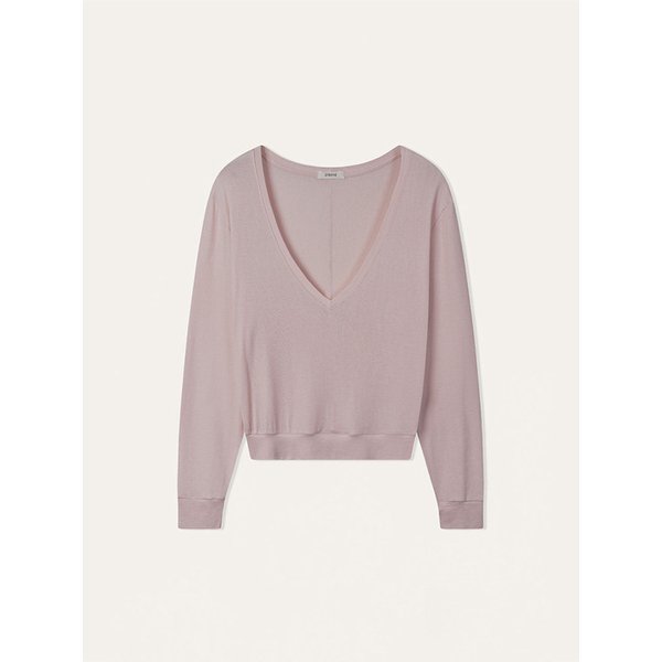 Layered V-Neck T-shirt (Pink)