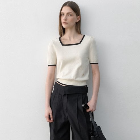 나인(Atelier Nain) (택가:59,000원)에디스 볼륨 하프 슬리브 니트(Z-T-6845)