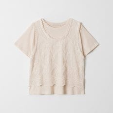시스루 레이스세트 티셔츠 LCFFGST01