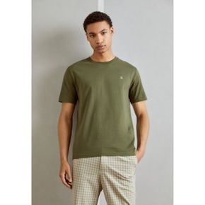 4336206 Marc OPolo SHORT SLEEVE LOGO PRINT RIBBED COLLAR - Basic T-shirt asher green