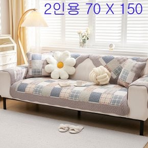 러빙랩 체크무늬 순면 쇼파패드 2인용 소파패드 70 x 150cm 2인용소파패드 쇼파패드2인용