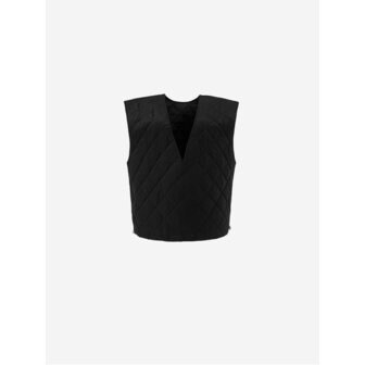 라코스모 QUILTED STRING VEST - BLACK