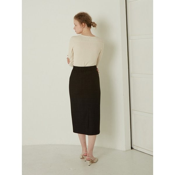 [ELLONARC WHITE] CHECK H-LINE SK_BLACK