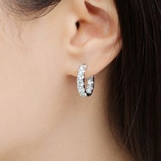 18K 랩 다이아몬드 2.5mm 이중 원터치 귀걸이 대