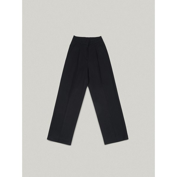 [리퍼브] WOOL BLEND WIDE SLACKS - BLACK